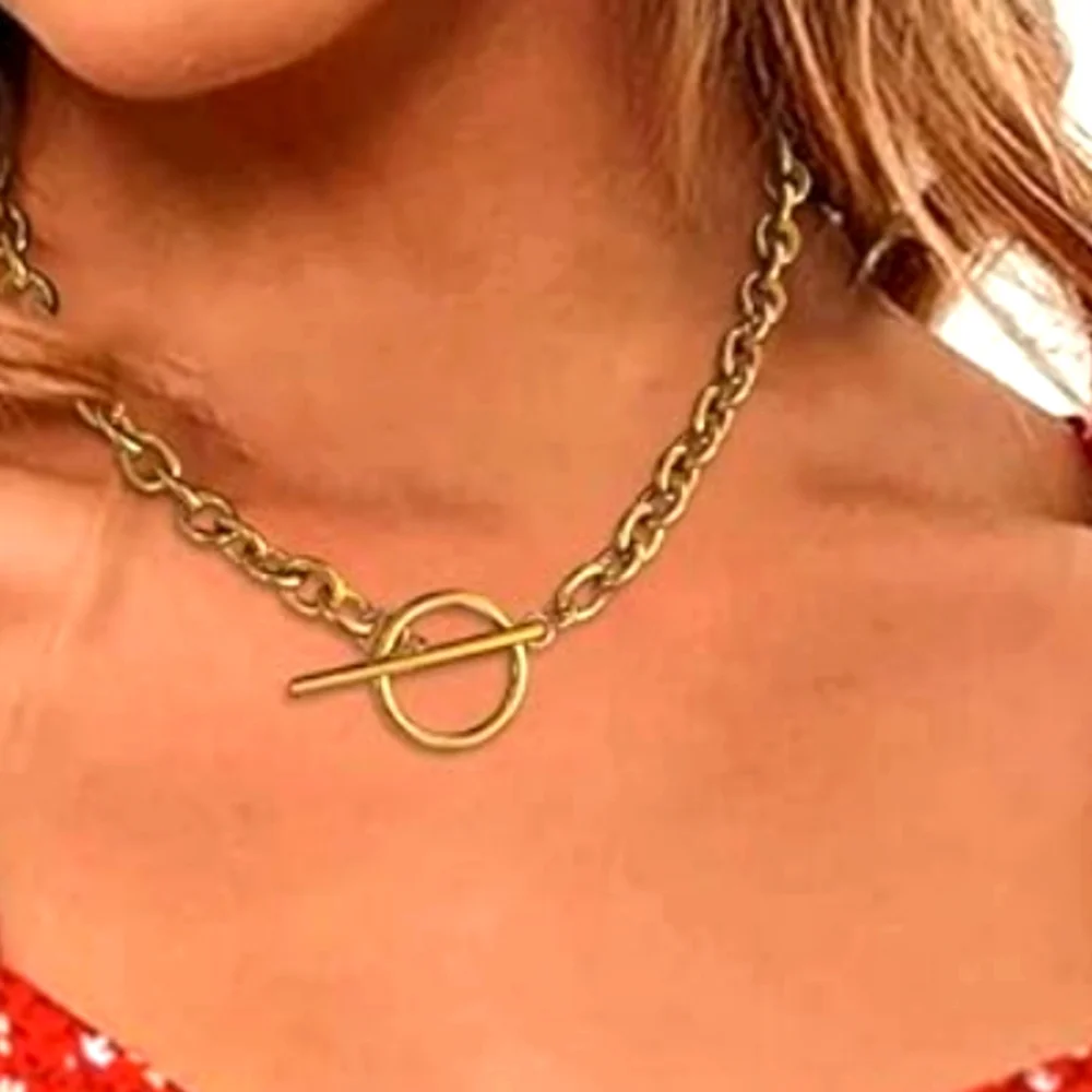 18K Gold Toggle Chain Necklace NWT - Picture 4 of 4